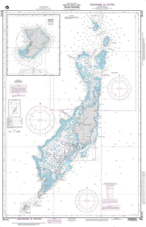 NGA International Chart 81141 Palau Islands Captain's Nautical Books