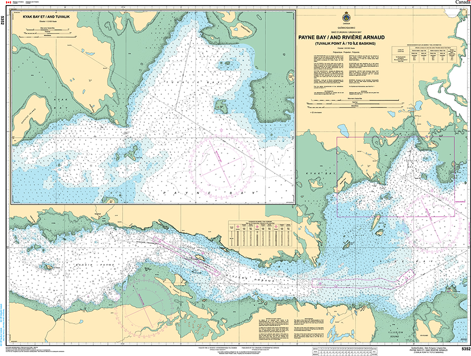 CHS Chart 5352: Payne Bay et/and Rivière Arnaud (Tuvalik Point à ...