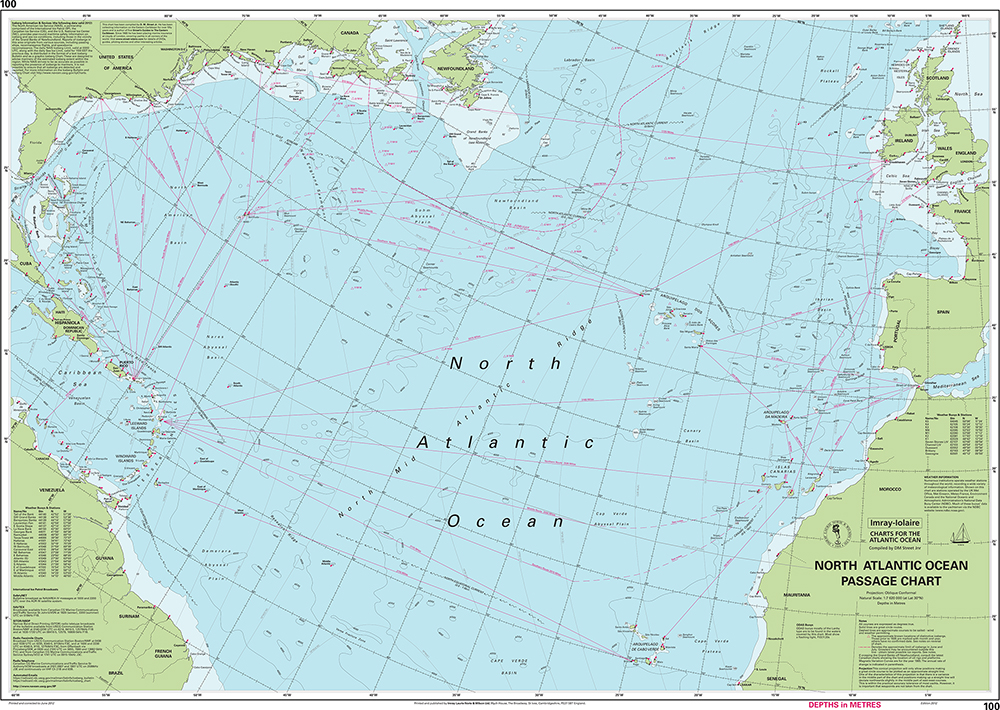 Imray Caribbean Chart 100: North Atlantic Ocean Passage Chart - Captain's Supplies