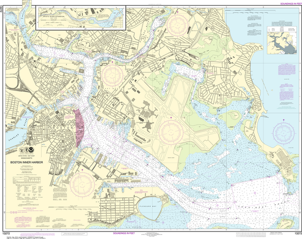 NOAA Chart 13272: Boston Inner Harbor - Captain's Nautical Books & Charts