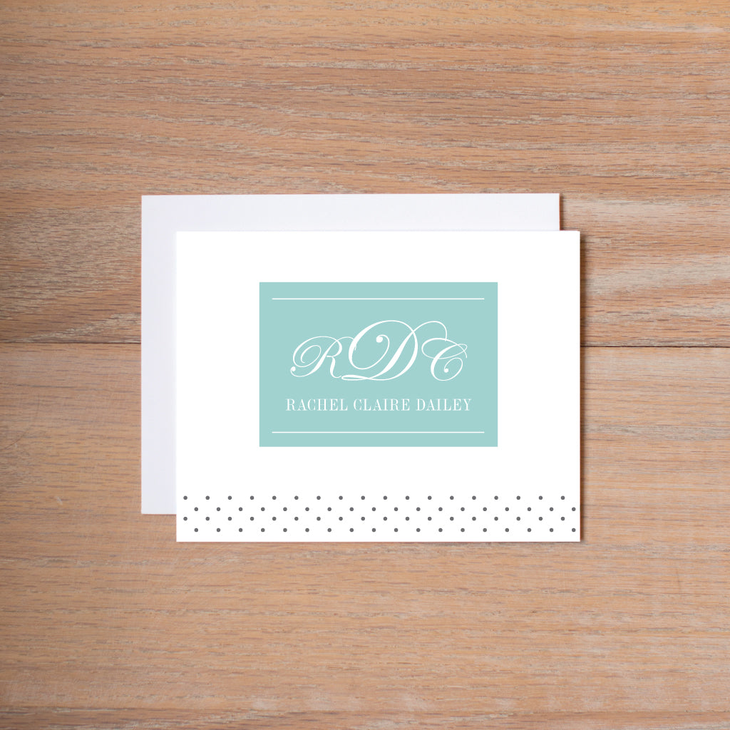 Monogram Block Folded Note Cards