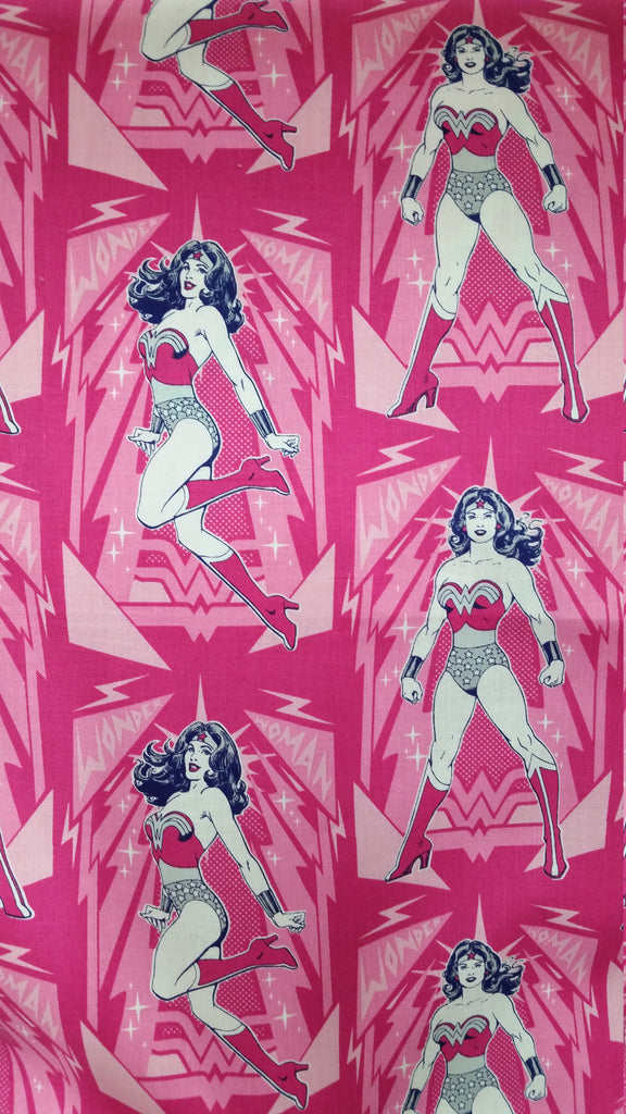Pink and pink Wonder Woman pose pattern.
