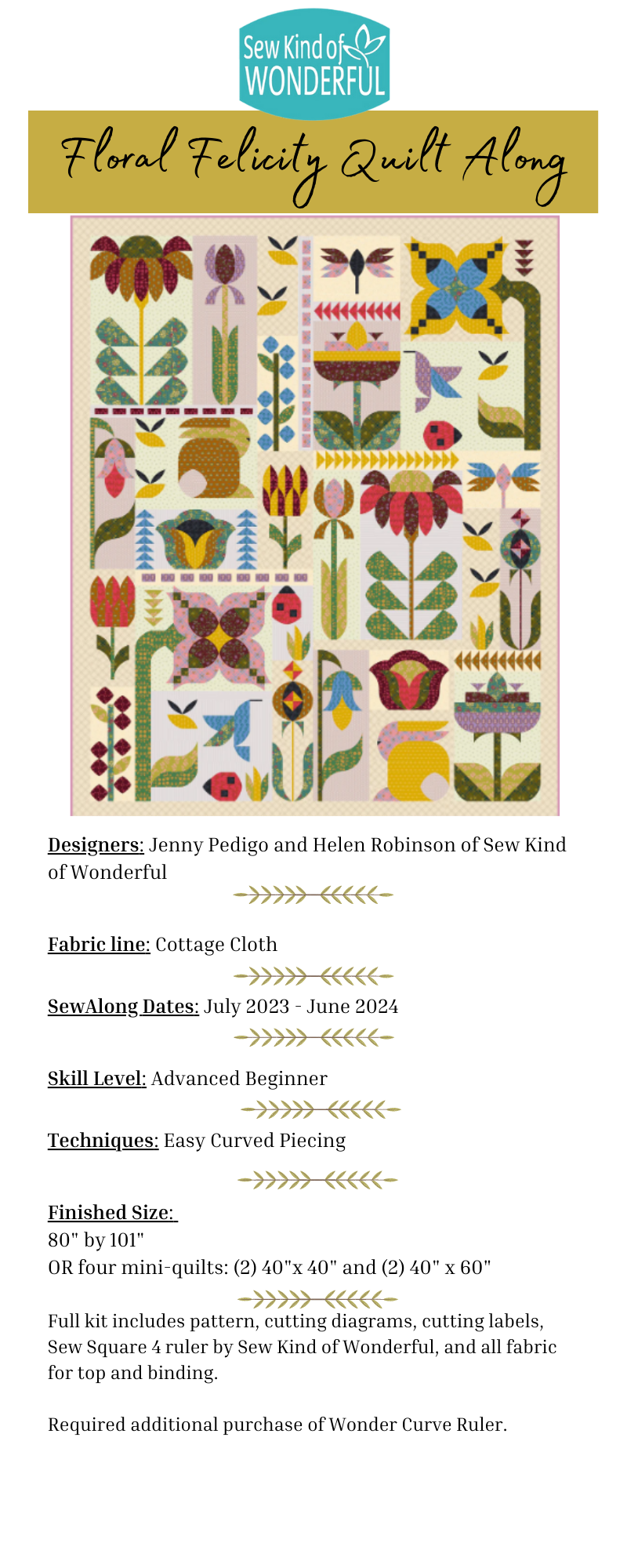 Floral Felicity Quilt Along Infographic