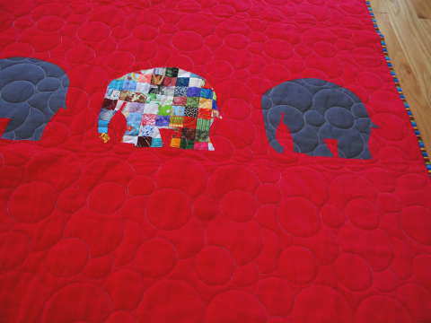 Cozy Elephant Baby Quilt Fabric Kit Includes Pattern