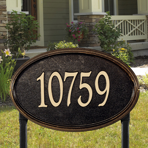 Concord Oval Lawn Address Plaque (Estate Size) - Outside The Box Home & Garden Décor - Lawn Address Sign