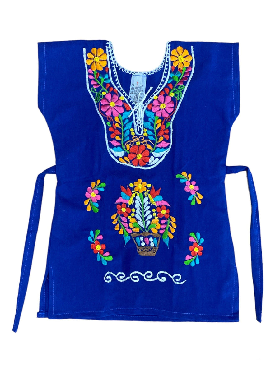 Mexican Kimono Girls Royal Blue Dress Cielito Lindo