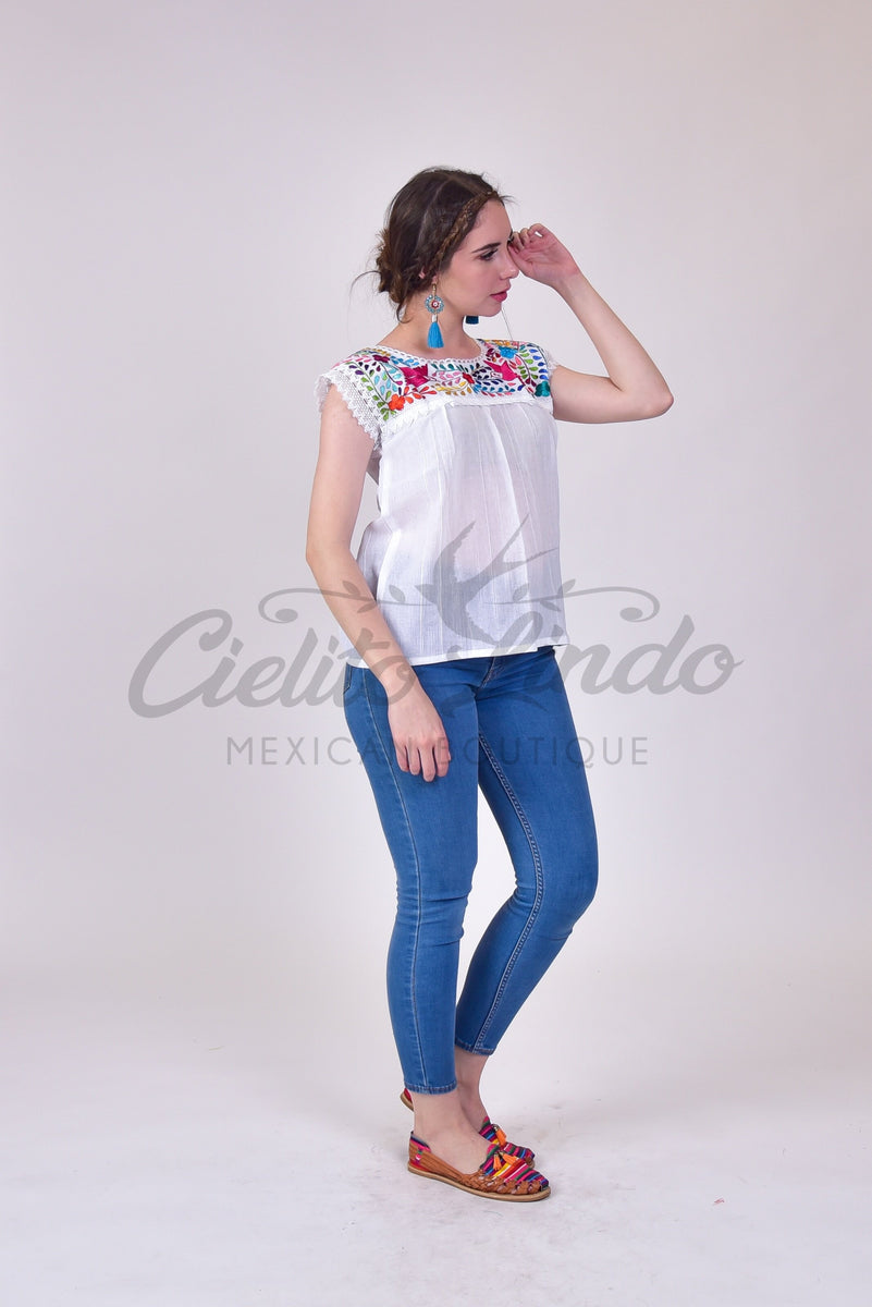 Yaritza Mexican Blouse White – Cielito Lindo