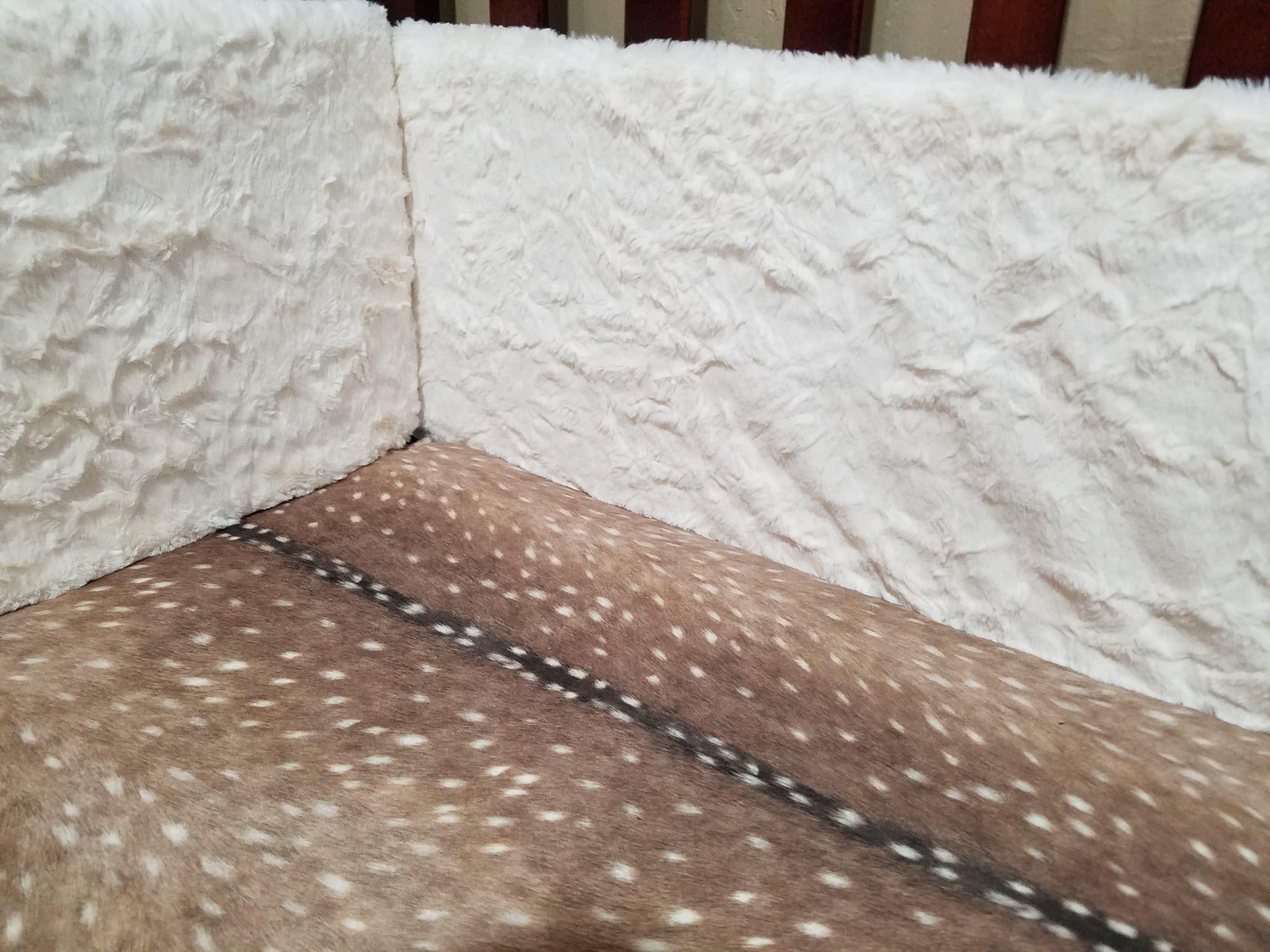 Custom Neutral Crib Bedding Deer Skin White Tan Arrow Axis