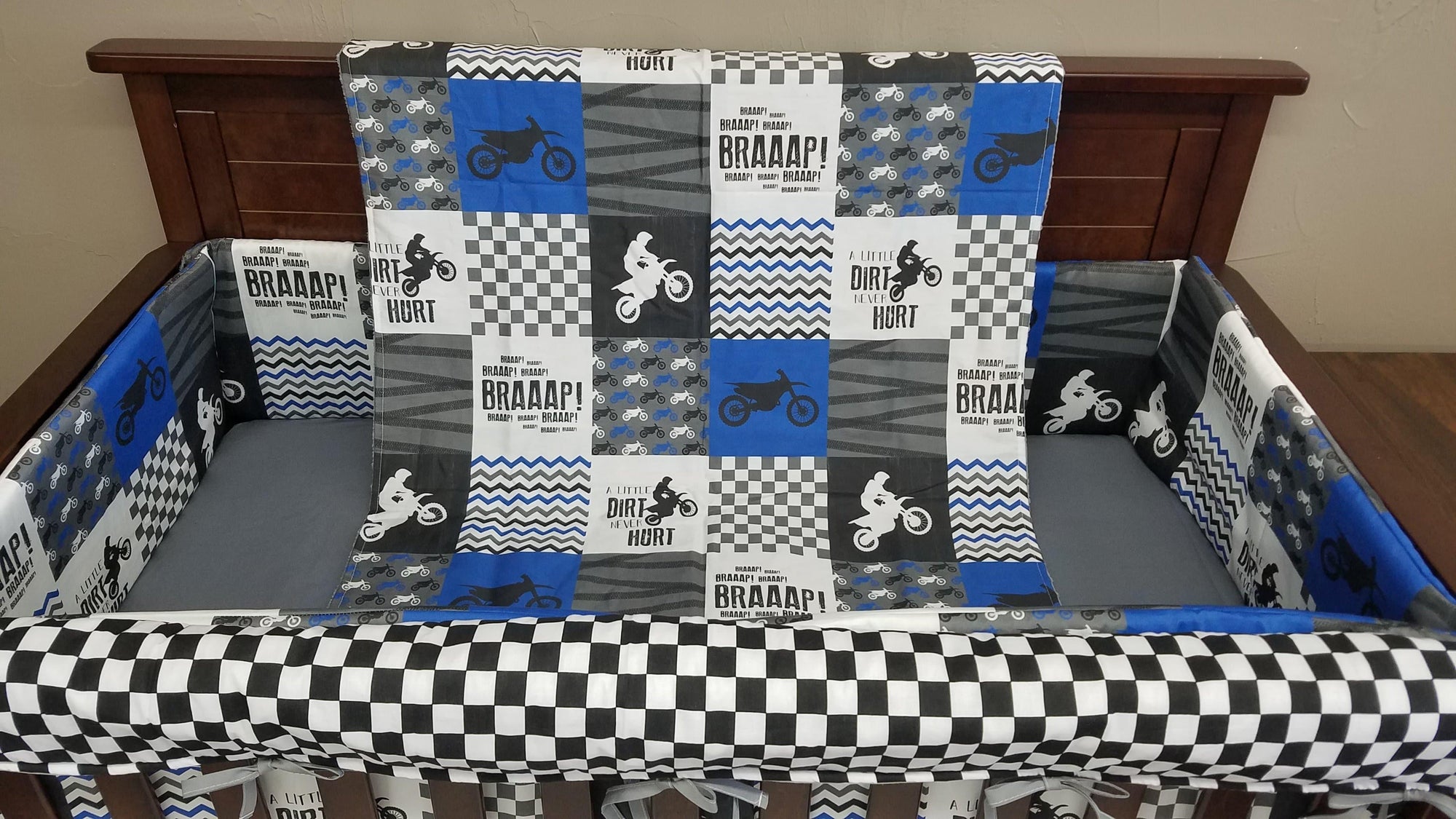 motocross crib bedding set