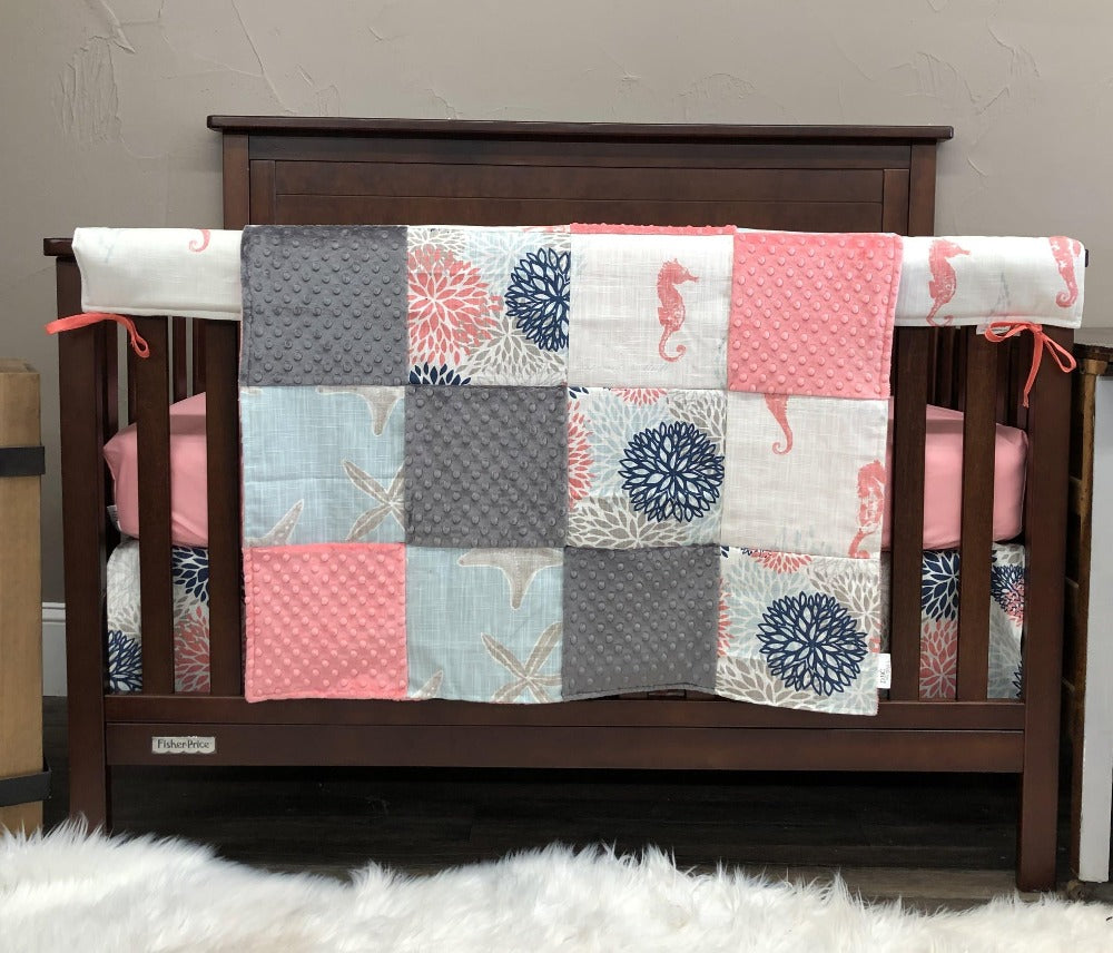 Ready to Ship Girl Crib Bedding - Seahorse, Starfish ...