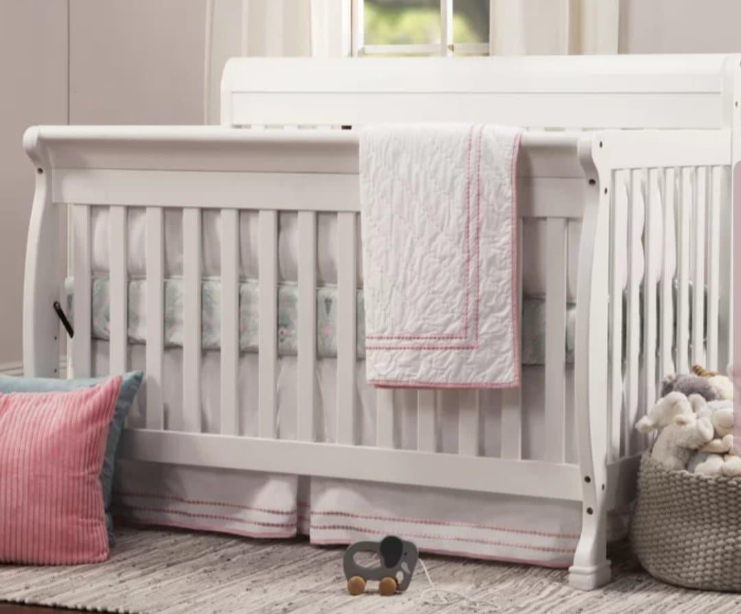 Standard Cribs Sleigh Style Crib In White Dbc Baby Bedding Co