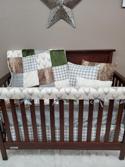 hunter green crib sheet