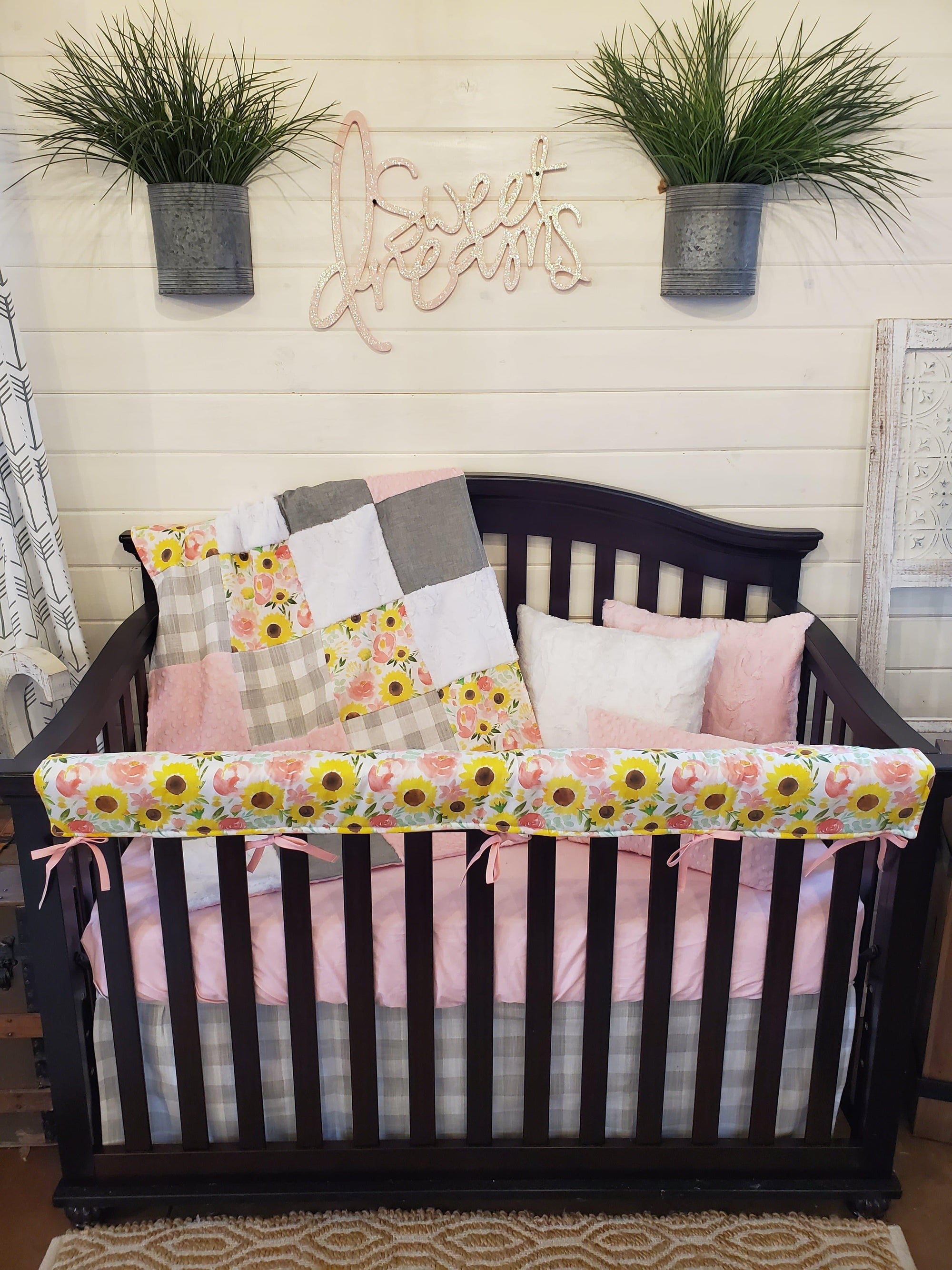 sunflower crib bedding set