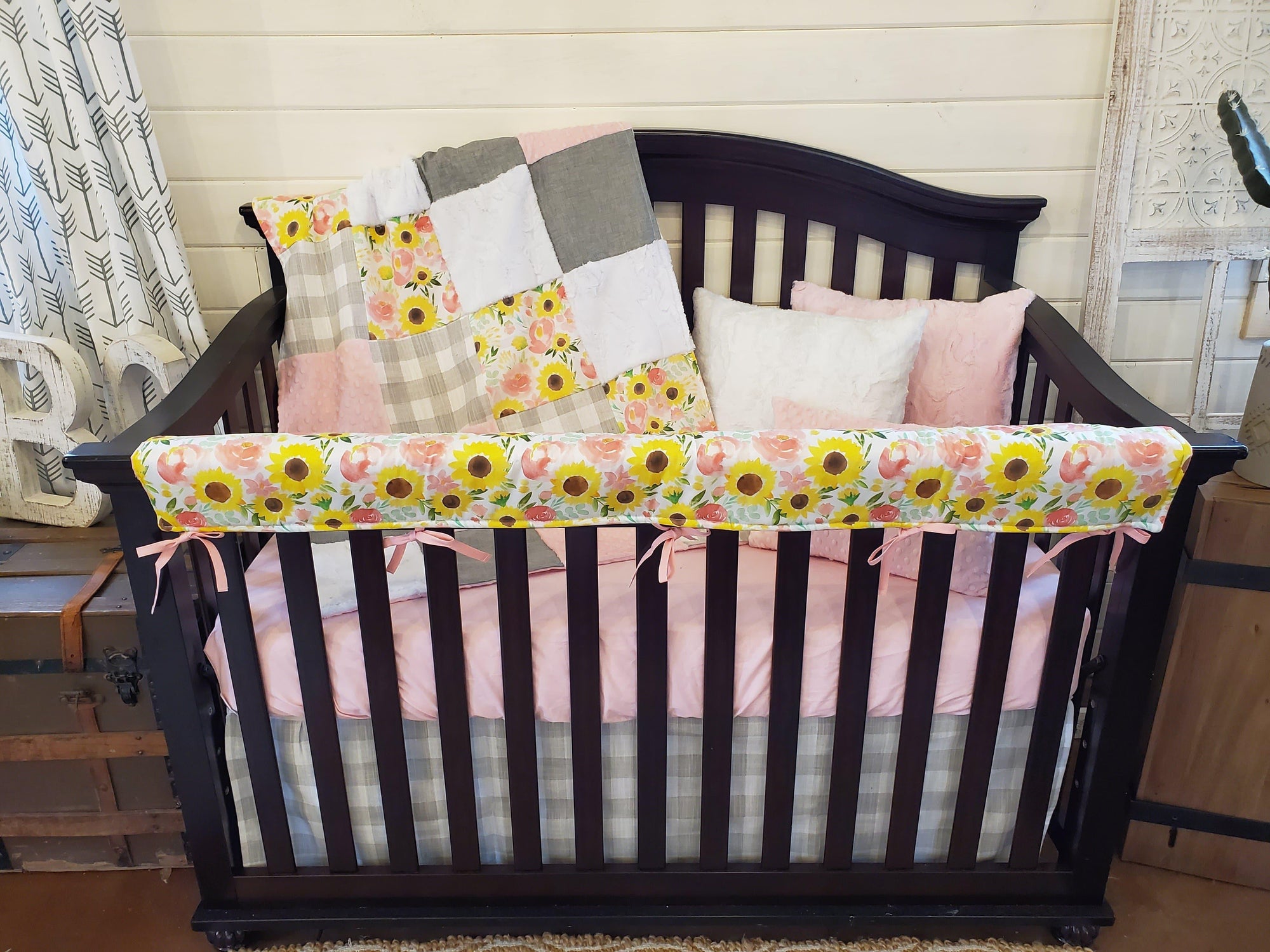 sunflower crib sheet