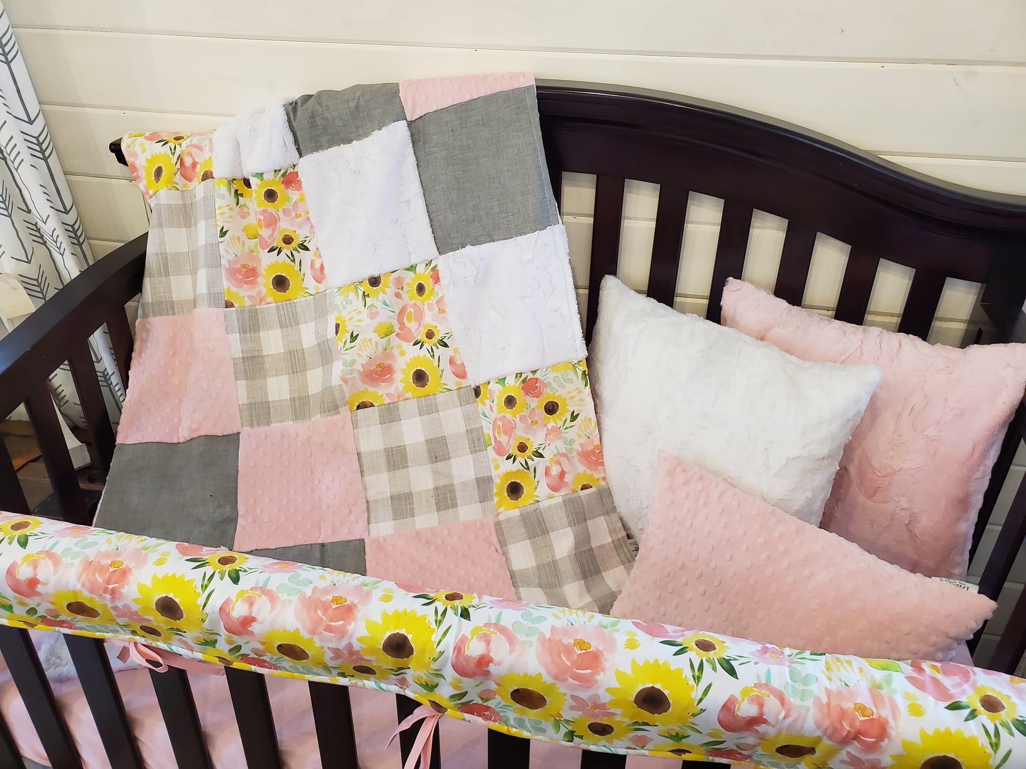 sunflower crib bedding set