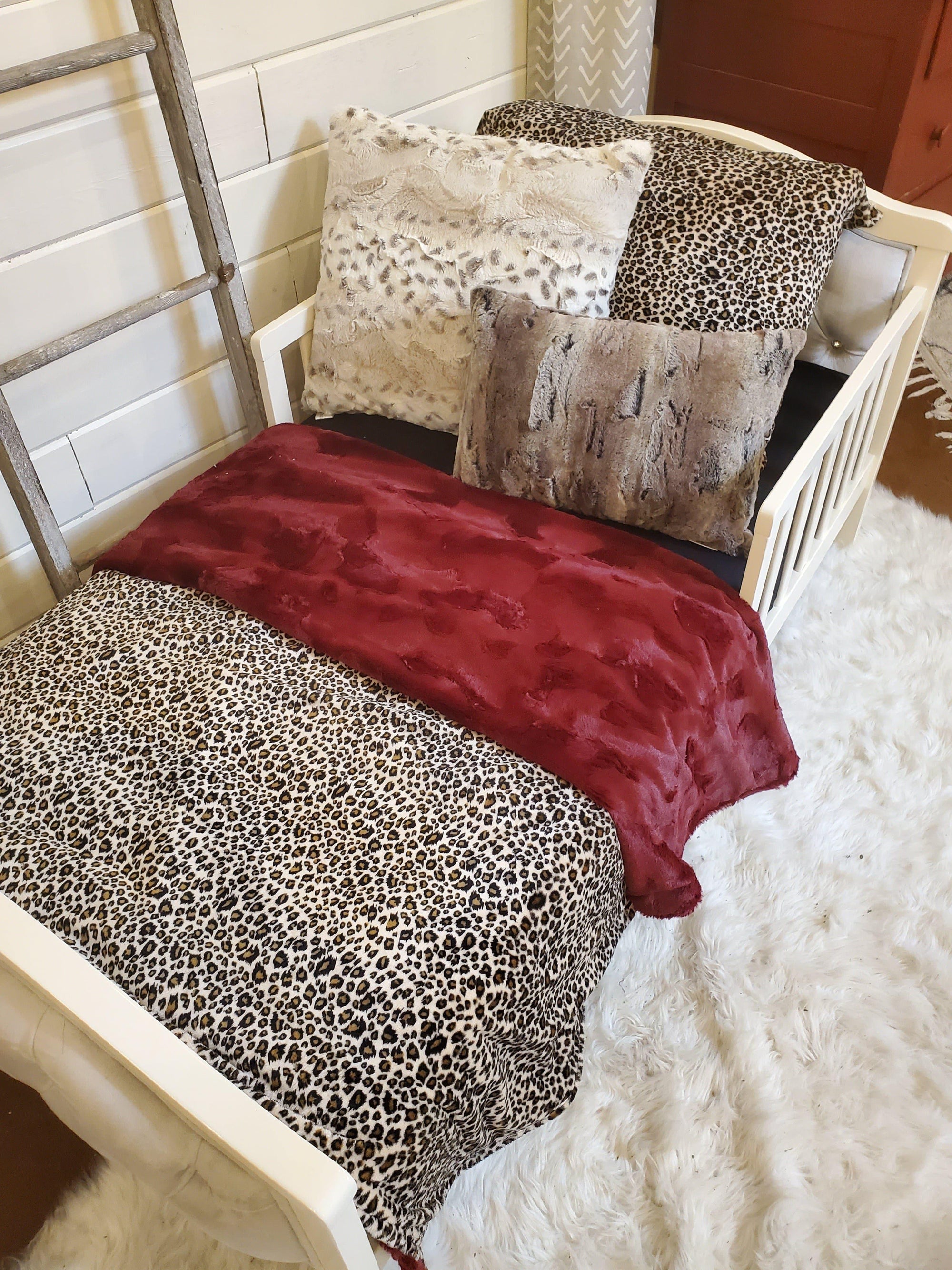 Toddler or Twin Bedding - Serape and Cheetah Minky Collection