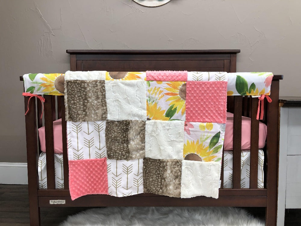 sunflower baby crib bedding set