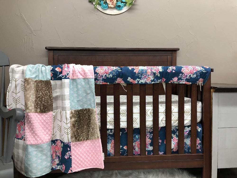 Pre-Order Girl Crib Bedding- Floral, Arrow, Blush, Fawn ...