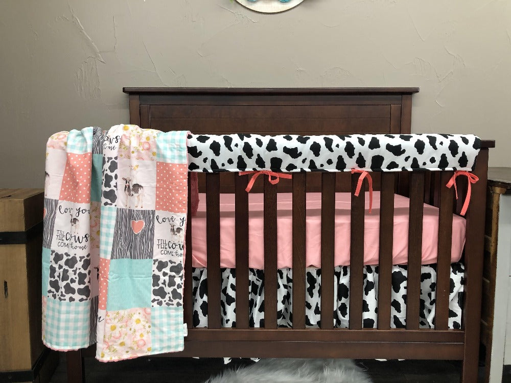 cow print crib sheet