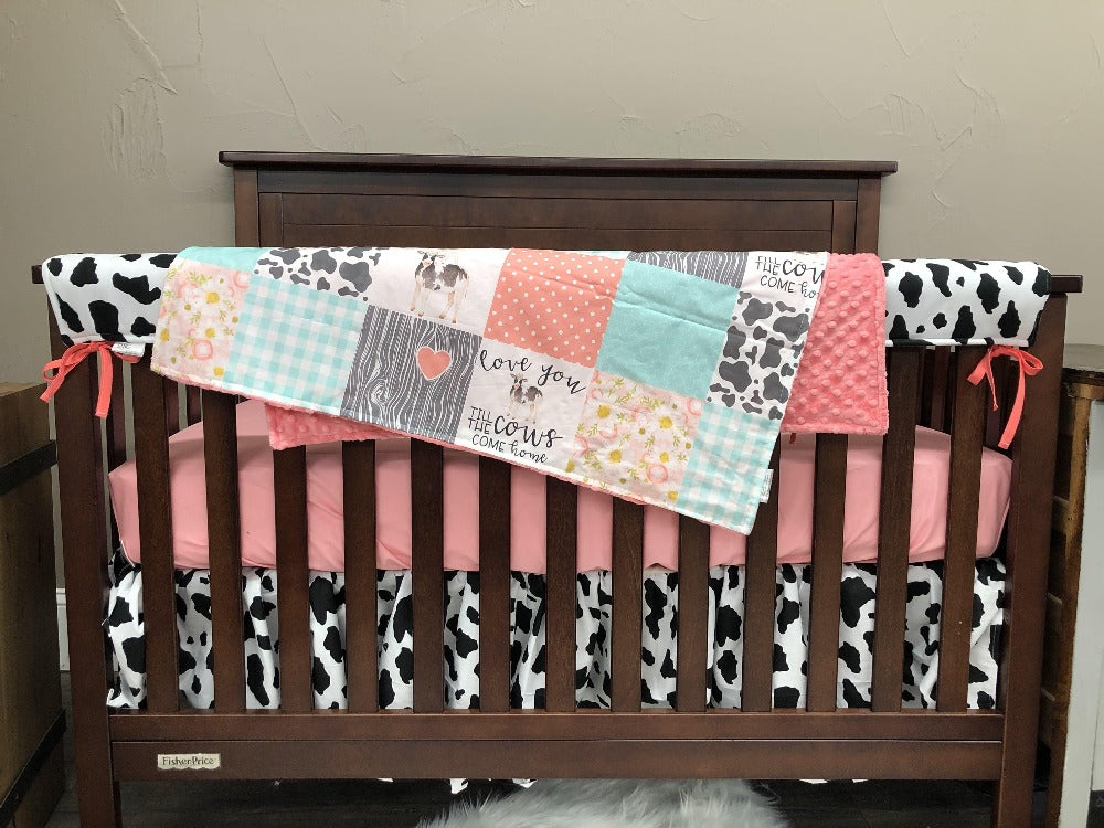 cow print crib sheet