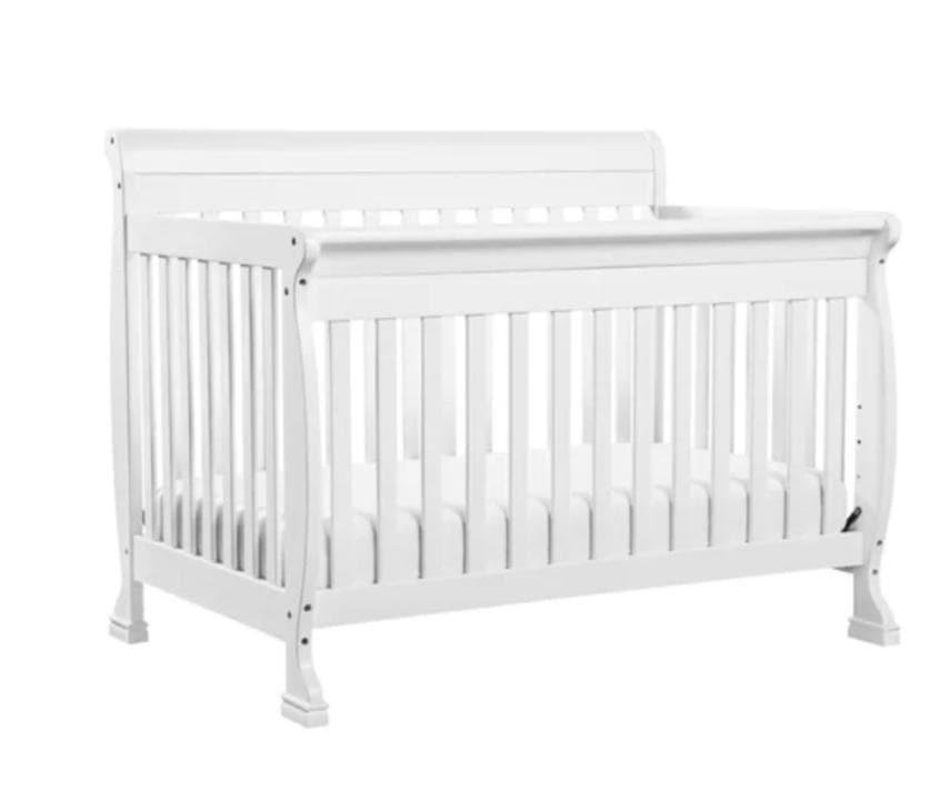 Standard Cribs Sleigh Style Crib In White Dbc Baby Bedding Co