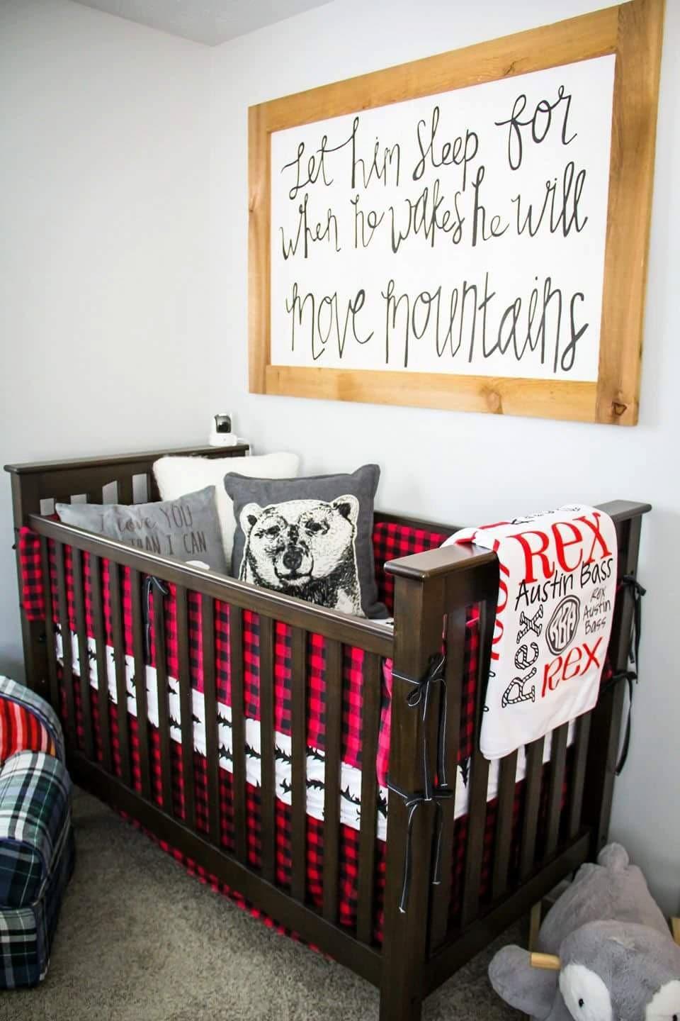 buffalo plaid baby room