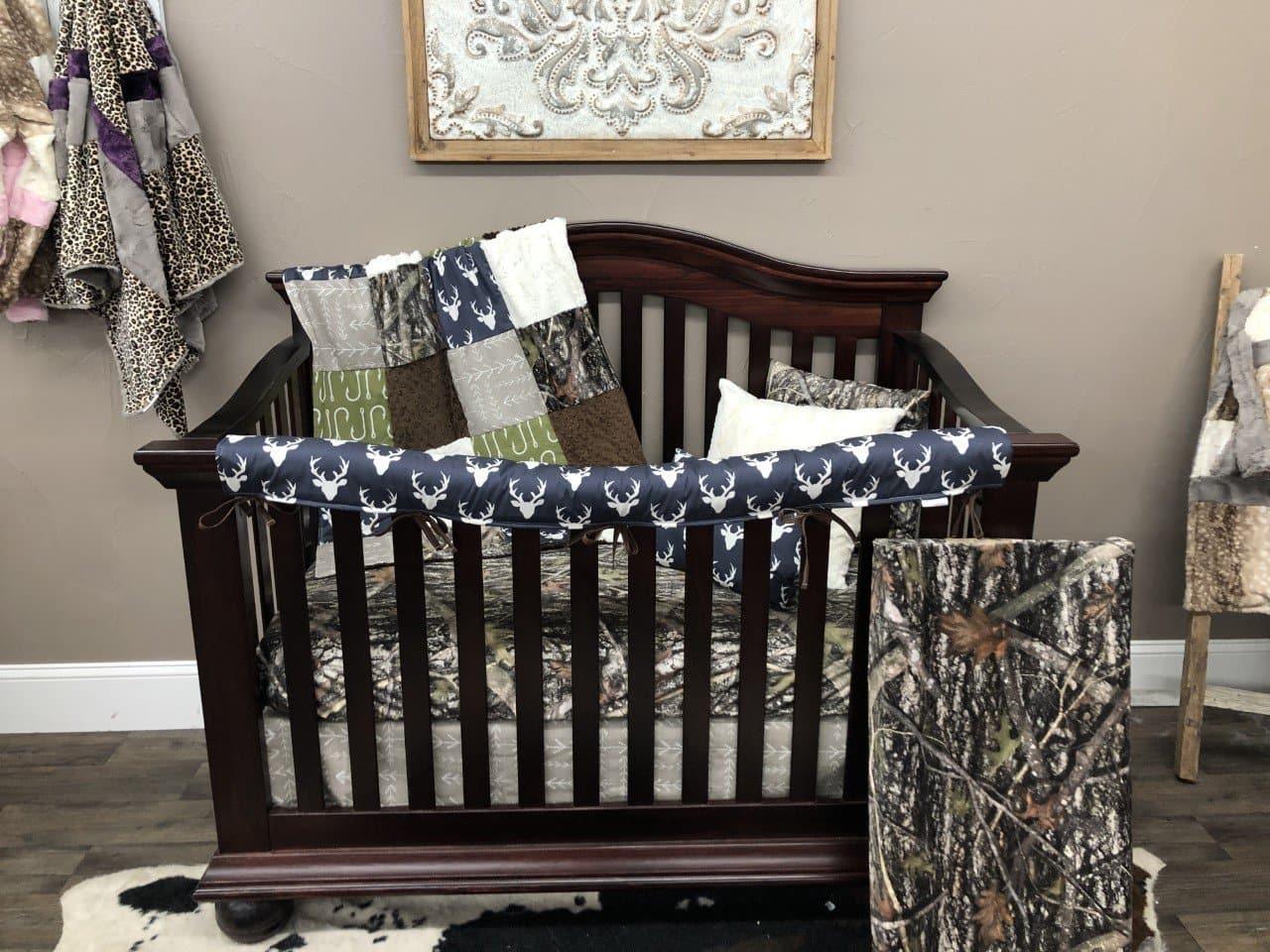 Ready To Ship Boy Crib Bedding Buck Fish Hooks And Camo