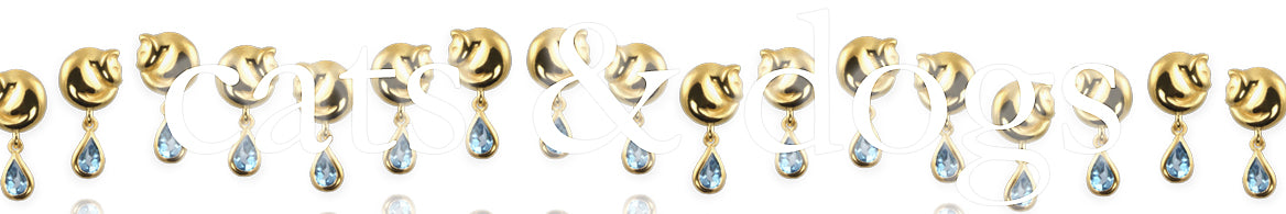 Cats and dogs jewellery collection with blue topaz