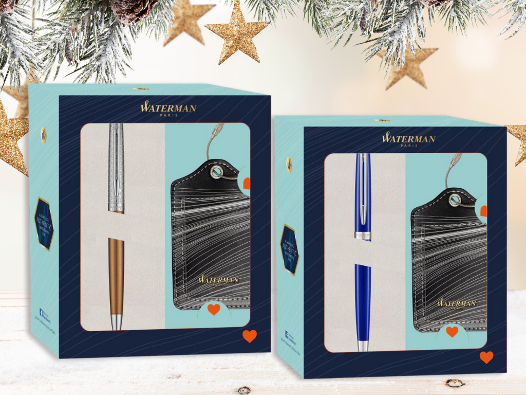 Waterman Hemisphere Ballpoint Pen with Luggage Tag Christmas Gift Set