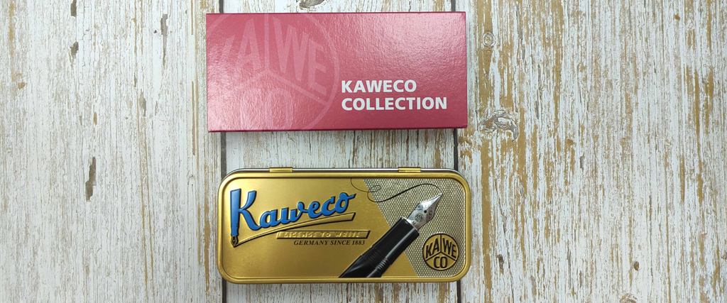 Kaweco Collection 万年筆 ルビーレッド ゴールデンメタリック ブリキ箱