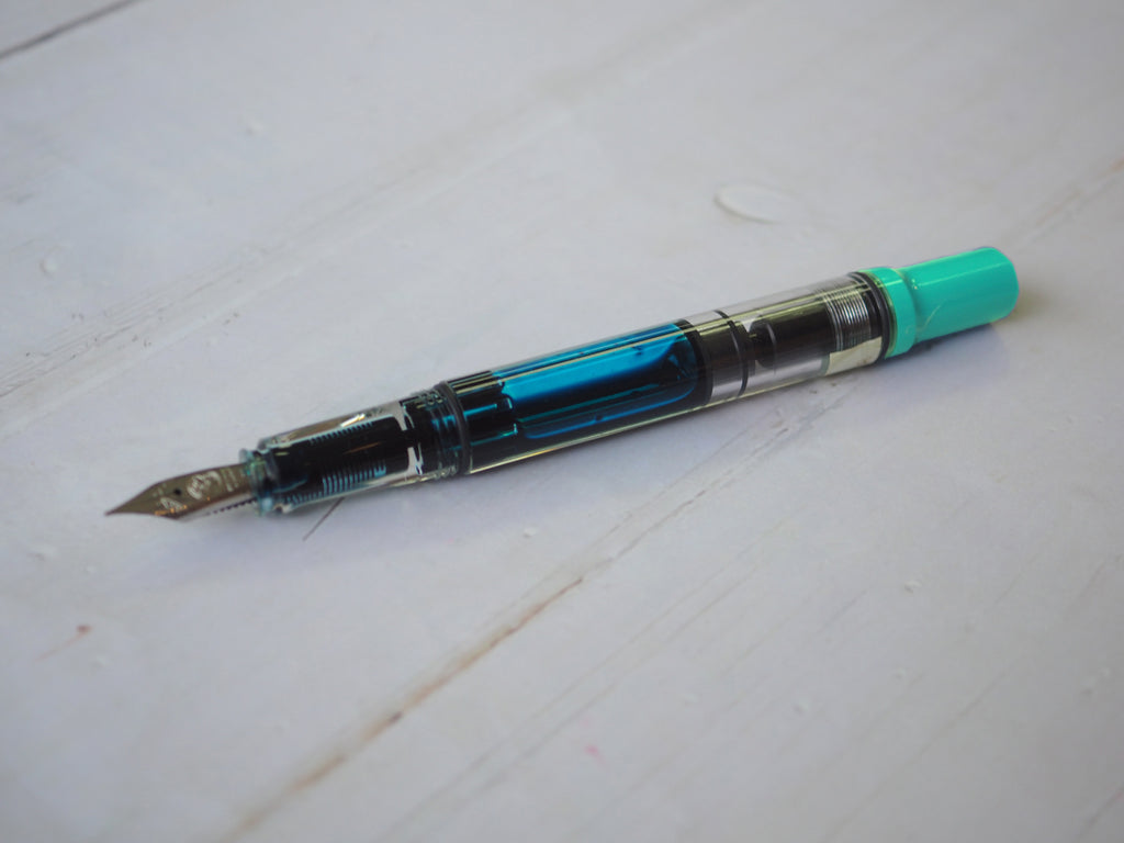 TWSBI ECO Fountain Pen in Persian Green with demonstrator barrel for ink