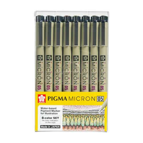 Sakura Pigma Micron 05 Colour Drawing Pen & Brush Art Set Japan 0.45mm 12  Pens -  Hong Kong