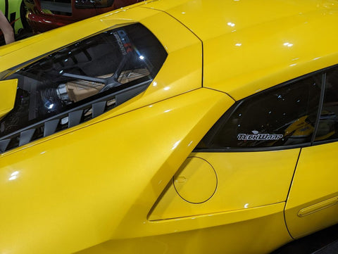 Yellow gloss car wrap