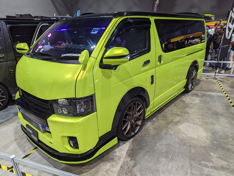 Lime green car wrap