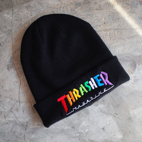 Thrasher rainbow beanie
