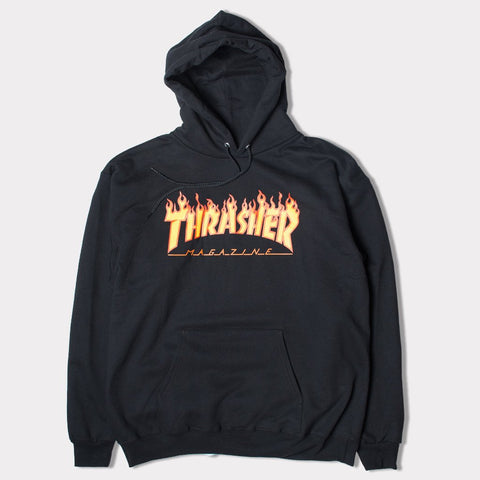 Thrasher flame hoodie black
