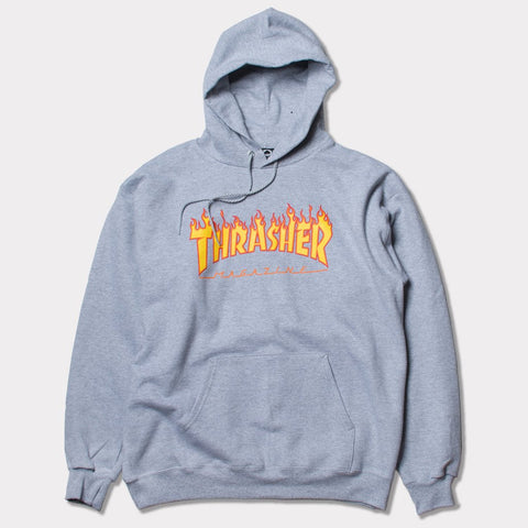 Thrasher flame gray hoodie