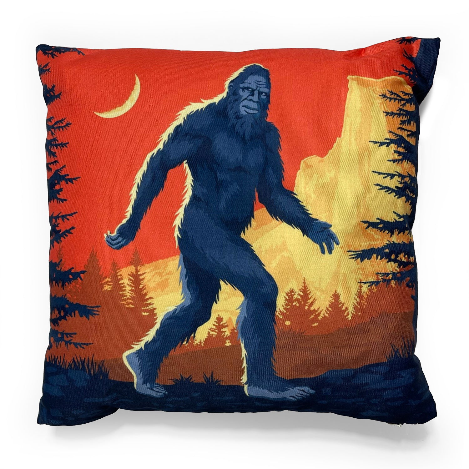 18"x18" Throw Pillow: Legends Of The National Parks-Bigfoot