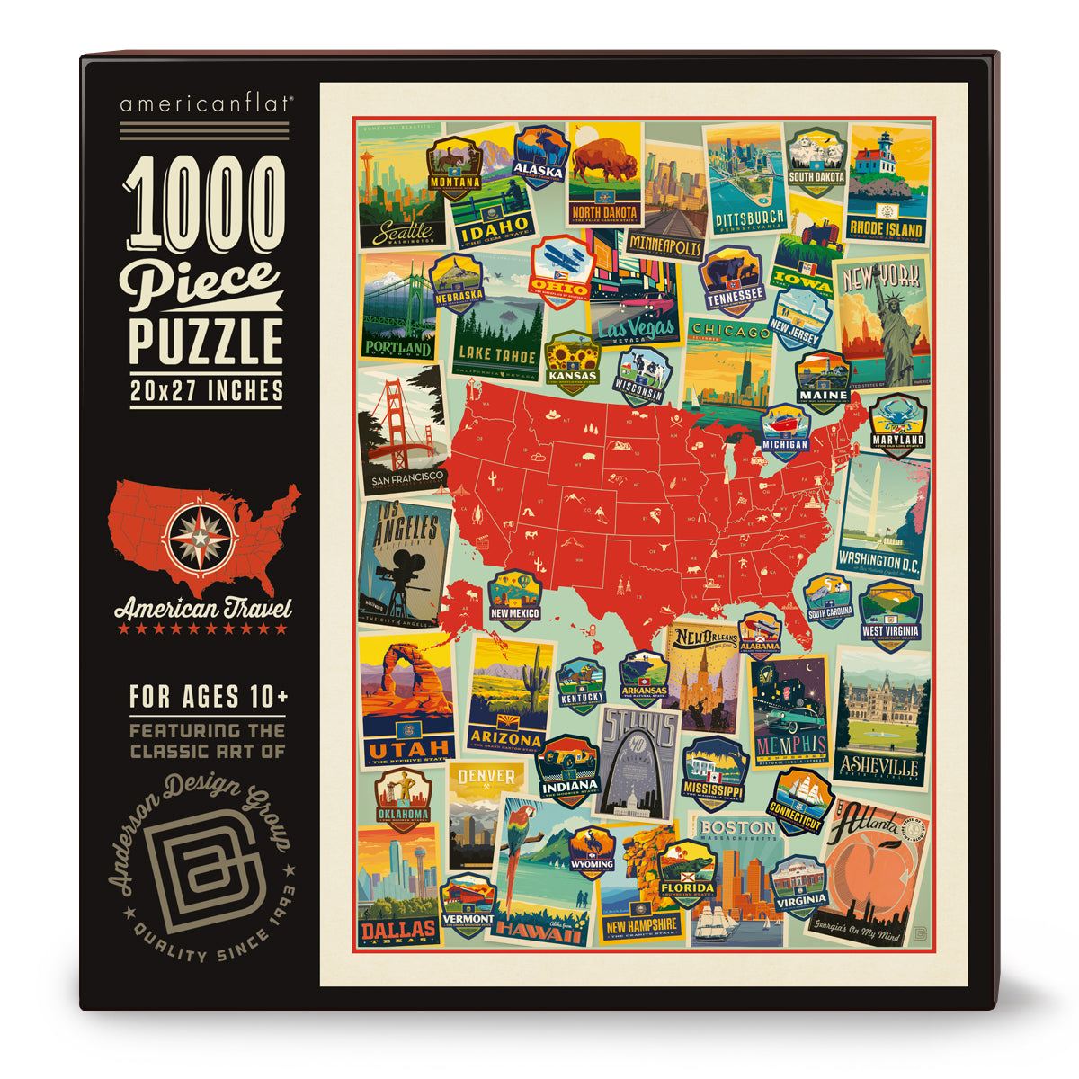 1000-Pc. Puzzle: American Travel Collage Map (Best Seller!)