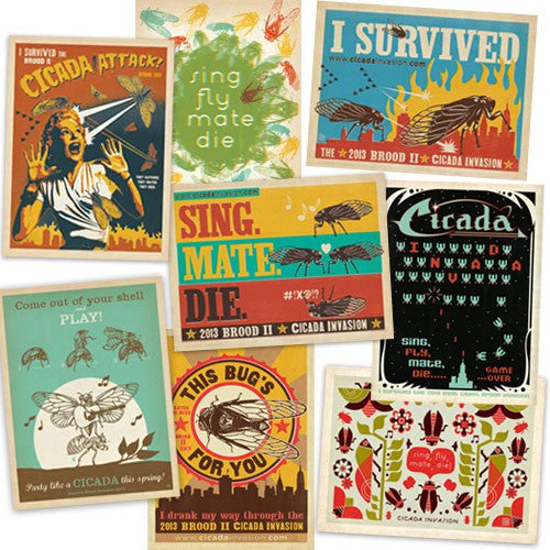 Cicad Invasion 16-Piece Postcard Set