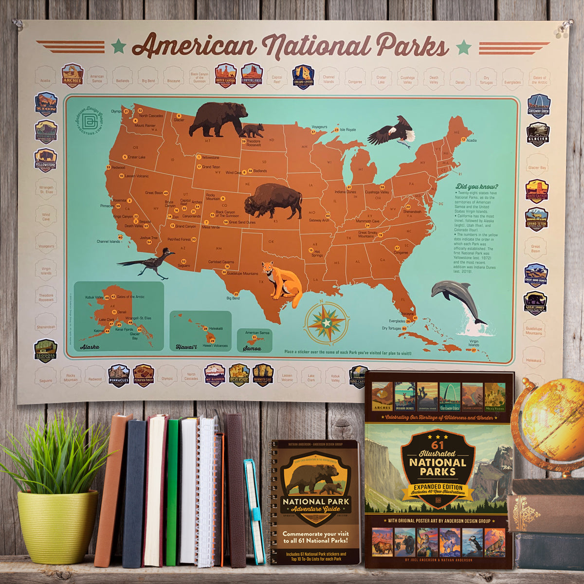 STICKER MAP: 61 National Parks (Bargain — 30% OFF!)