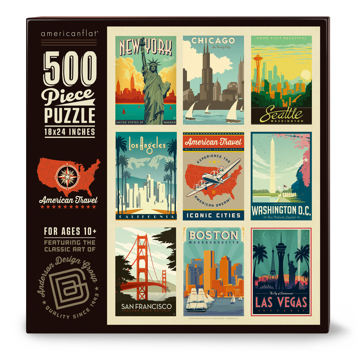 500-Pc. Puzzle: American Travel: Iconic Cities (Bargain—30% OFF!)