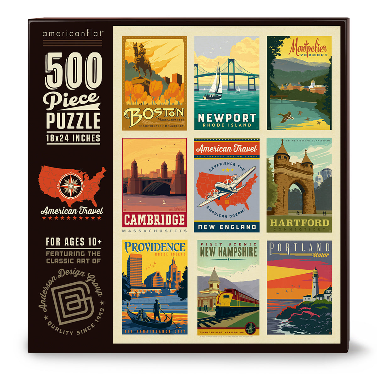 500-Pc. Puzzle: American Travel: New England (Bargain—35% OFF!)