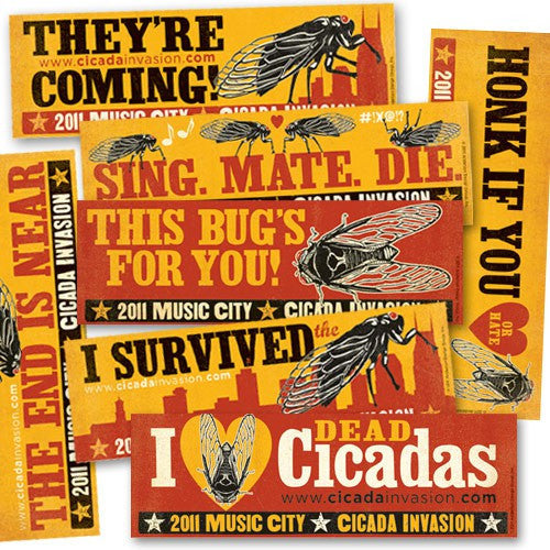 Cicad Invasion 7-piece Bumper Sticker Set