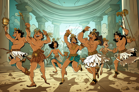 Romans having fun in loincloths