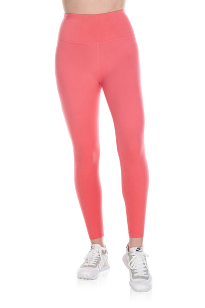 NWT Kyodan (MSRP $78) Ribbed Coral w/ White Stripe‎ Leggings Size