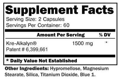 KRE-ALKALYN 120ct SUPPLEMENT FACTS