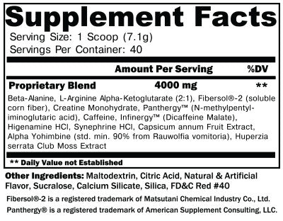 NOXIPRO CHERRY LIMEADE SUPPLEMENT FACTS