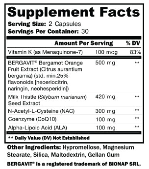 CTD Sports Organ Guard Supp Facts