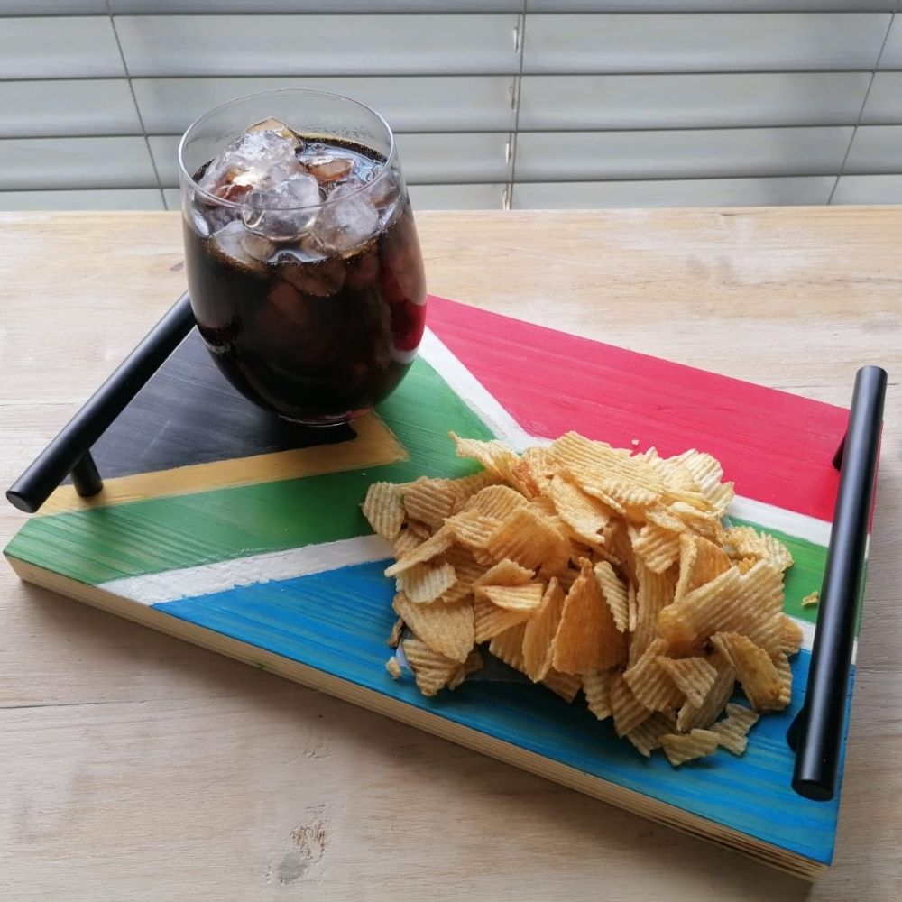 Snack Tray with Metal Handles